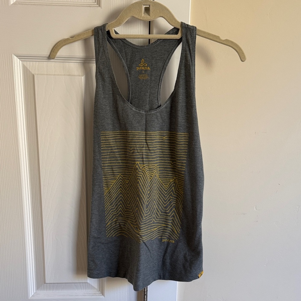 Prana Charcoal Tank with Mountain Graphic